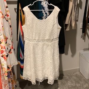 NWOT MODAMIX WHITE IVORY LACE Sheath Dress PLUS 18W